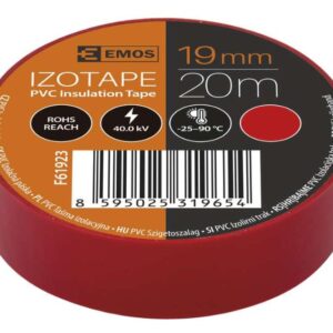 Izoliacinė juosta PVC 19mmx013mmx20m raudona F61923, EMOS