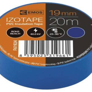 Izoliacinė juosta PVC 19mmx013mmx20m mėlyna F61924, EMOS