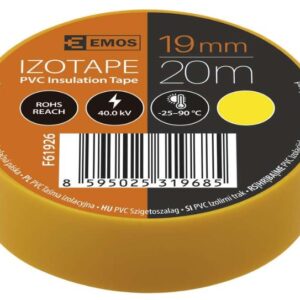 Izoliacinė juosta PVC 19mmx013mmx20m geltona F61926, EMOS