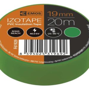 Izoliacinė juosta PVC 19mmx013mmx20m žalia F61929, EMOS