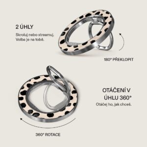 Burga Magnetic Ring Holder, Silver - Almond Latte - Image 3