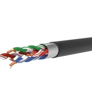 Kabelis F/UTP CAT5e 24AWG (juodas, lauko salygoms), viengyslis, varinis, Eca - Image 1