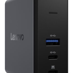 Lenovo X9 Charging GaN Dock Vielinis USB 3.2 Gen 2 (3.1 Gen 2) Type-C Pilka - Image 2