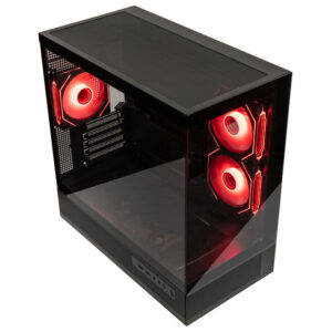 GSI SmartAssembly ARGB Glass Micro-ATX PC case, mid tower, Micro-ATX, Tempered Glass - black, 750 watts Gold power supply - Image 2