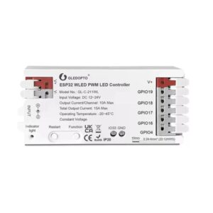 LED valdiklis 12-24V, 15A, RGB + CCT ne skaitmeninėms juostoms, WLED ESP32 PWM, Wi-Fi - Image 1