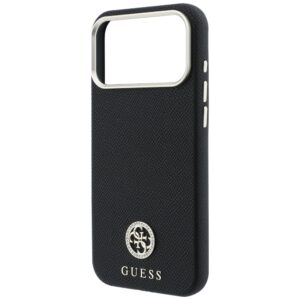 Guess Grained Round Strass Logo MagSafe dėklas, skirtas iPhone 18 Pro Max / 17 Pro Max, juodas - Image 6