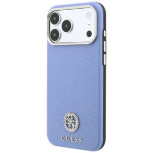 Guess Grained Round Strass Logo MagSafe dėklas, skirtas iPhone 18 Pro Max / 17 Pro Max, mėlynas - Image 2