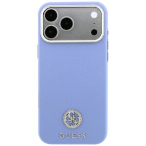 Guess Grained Round Strass Logo MagSafe dėklas, skirtas iPhone 18 Pro Max / 17 Pro Max, mėlynas - Image 3