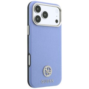 Guess Grained Round Strass Logo MagSafe dėklas, skirtas iPhone 18 Pro Max / 17 Pro Max, mėlynas - Image 4