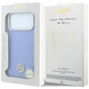 Guess Grained Round Strass Logo MagSafe dėklas, skirtas iPhone 18 Pro Max / 17 Pro Max, mėlynas - Image 8