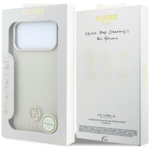 Guess Grained Round Strass Logo MagSafe dėklas, skirtas iPhone 18 Pro / 17 Pro – smėlio spalvos - Image 8