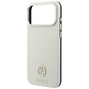 Guess Grained Round Strass Logo MagSafe dėklas, skirtas iPhone 18 Pro Max / 17 Pro Max – smėlio spalvos - Image 6