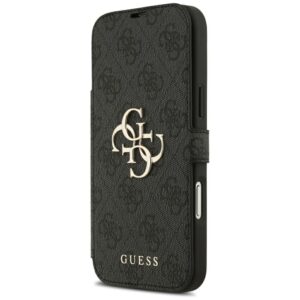 Guess Book 4G Metal Logo dėklas, skirtas iPhone 18 Pro Max / iPhone 17 Pro Max, juodas - Image 2