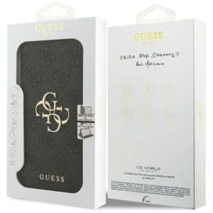 Guess Book 4G Metal Logo dėklas, skirtas iPhone 18 Pro Max / iPhone 17 Pro Max, juodas - Image 7