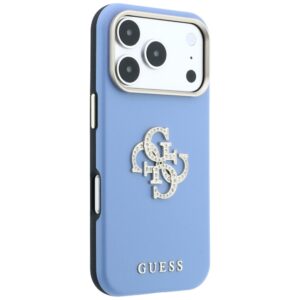 Dėklas Guess Smooth & Big Strass Logo, skirtas iPhone 18 Pro / 17 Pro, mėlynas - Image 4