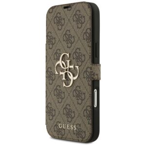 Guess Book 4G Metal Logo dėklas, skirtas iPhone 18 Pro Max / iPhone 17 Pro Max, rudas - Image 2