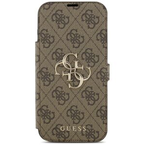 Guess Book 4G Metal Logo dėklas, skirtas iPhone 18 Pro Max / iPhone 17 Pro Max, rudas - Image 3