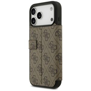 Guess Book 4G Metal Logo dėklas, skirtas iPhone 18 Pro Max / iPhone 17 Pro Max, rudas - Image 5