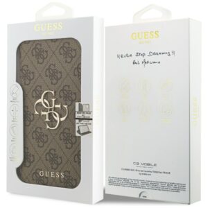 Guess Book 4G Metal Logo dėklas, skirtas iPhone 18 Pro Max / iPhone 17 Pro Max, rudas - Image 7