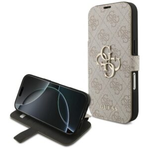 Guess Book 4G Metal Logo Case for iPhone 18 Pro / iPhone 17 Pro Pink