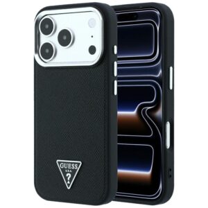 Case Guess Grained Triangle Logo MagSafe for iPhone 18 Pro / 17 Pro black