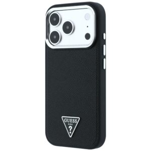 Dėklas Guess Grained Triangle Logo MagSafe, skirtas iPhone 18 Pro Max / 17 Pro Max, juodas - Image 2