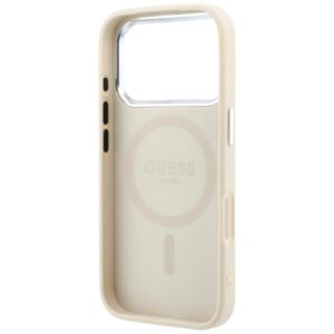 Dėklas Guess Grained Triangle Logo MagSafe, skirtas iPhone 18 Pro / 17 Pro, smėlio spalvos - Image 7