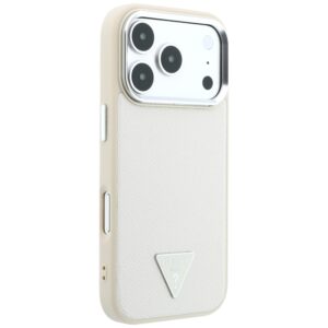 Dėklas Guess Grained Triangle Logo MagSafe, skirtas iPhone 18 Pro Max / 17 Pro Max, smėlio spalvos - Image 4
