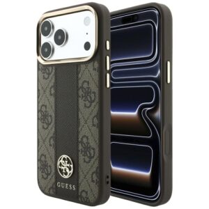 Guess 4G su Stripe Round ir Classic Logos MagSafe dėklas, skirtas iPhone 18 Pro Max / iPhone 17 Pro Max
