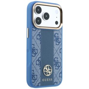 Dėklas Guess 4G su Stripe Round ir Classic Logos MagSafe, skirtas iPhone 18 Pro / iPhone 17 Pro, mėlynas - Image 4