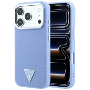Guess Grained Triangle Logo MagSafe dėklas, skirtas iPhone 18 Pro Max / 17 Pro Max, mėlynas - Image 1