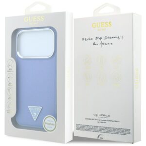 Guess Grained Triangle Logo MagSafe dėklas, skirtas iPhone 18 Pro Max / 17 Pro Max, mėlynas - Image 8