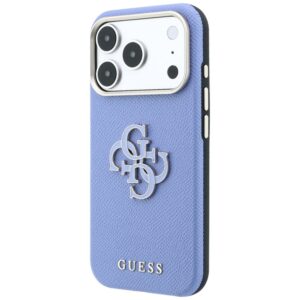 Guess Grained & Big Resin Logo dėklas, skirtas iPhone 18 Pro / 17 Pro, mėlynas - Image 2
