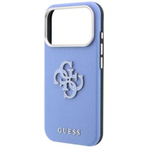 Guess Grained & Big Resin Logo dėklas, skirtas iPhone 18 Pro Max / 17 Pro Max, mėlynas - Image 6
