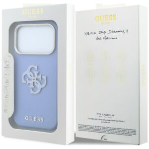 Guess Grained & Big Resin Logo dėklas, skirtas iPhone 18 Pro Max / 17 Pro Max, mėlynas - Image 8