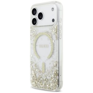 Guess Resin Bottom Glitter MagSafe Case for iPhone 18 Pro Max / iPhone 17 Pro Max gold - Image 2