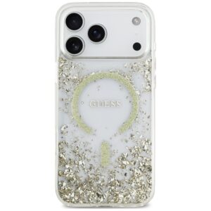 Guess Resin Bottom Glitter MagSafe Case for iPhone 18 Pro Max / iPhone 17 Pro Max gold - Image 3