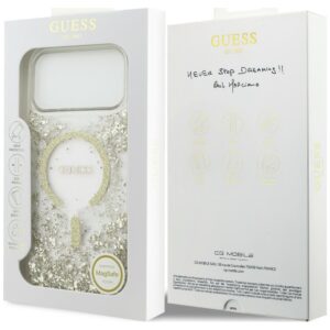 Guess Resin Bottom Glitter MagSafe Case for iPhone 18 Pro Max / iPhone 17 Pro Max gold - Image 8