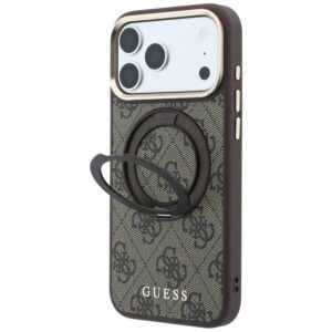 Guess Ring Stand 360 4G Classic Logo MagSafe dėklas, skirtas iPhone 18 Pro / 17 Pro, rudas - Image 2