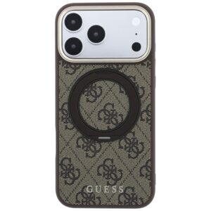 Guess Ring Stand 360 4G Classic Logo MagSafe dėklas, skirtas iPhone 18 Pro / 17 Pro, rudas - Image 3