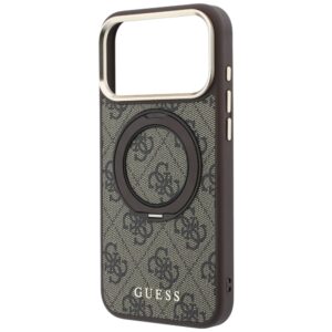 Guess Ring Stand 360 4G Classic Logo MagSafe dėklas, skirtas iPhone 18 Pro / 17 Pro, rudas - Image 6
