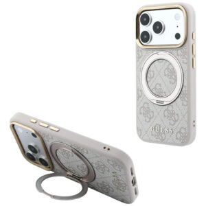 Case Guess Ring Stand 360 4G Classic Logo MagSafe for iPhone 18 Pro Max / 17 Pro Max pink