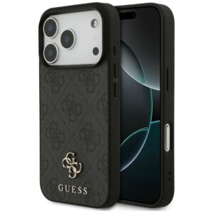 Guess 4G Small Classic Logo MagSafe dėklas, skirtas iPhone 18 Pro / 17 Pro, juodas