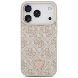 Guess odinis 4G Triangle Strass MagSafe dėklas, skirtas iPhone 18 Pro / 17 Pro, rožinis - Image 3