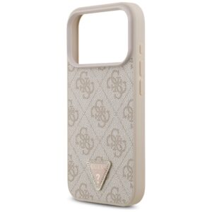 Guess odinis 4G Triangle Strass MagSafe dėklas, skirtas iPhone 18 Pro / 17 Pro, rožinis - Image 6
