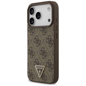 Guess odinis 4G Triangle Strass MagSafe dėklas, skirtas iPhone 18 Pro / 17 Pro, rudas - Image 2
