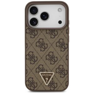 Guess odinis 4G Triangle Strass MagSafe dėklas, skirtas iPhone 18 Pro / 17 Pro, rudas - Image 3