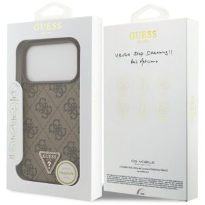 Guess odinis 4G Triangle Strass MagSafe dėklas, skirtas iPhone 18 Pro / 17 Pro, rudas - Image 8