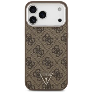 Guess 4G Triangle Logo MagSafe dėklas, skirtas iPhone 18 Pro Max / 17 Pro Max, rudas, sidabrinis - Image 3