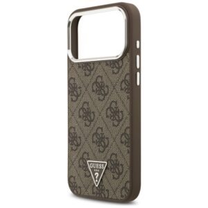 Guess 4G Triangle Logo MagSafe dėklas, skirtas iPhone 18 Pro Max / 17 Pro Max, rudas, sidabrinis - Image 6